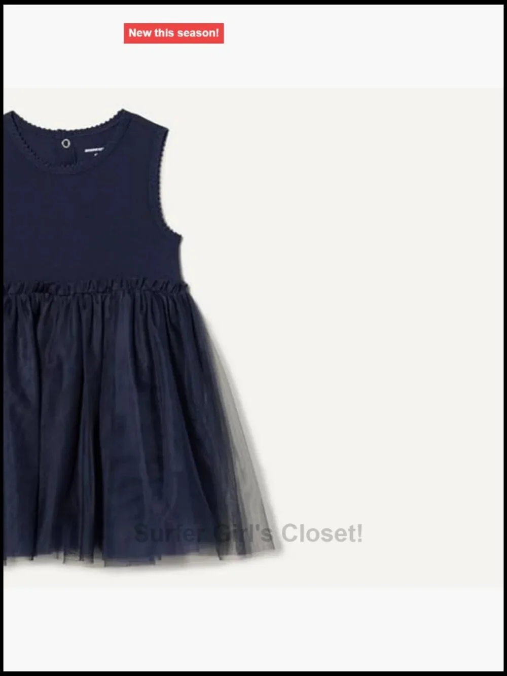 Girls Sleeveless Tutu Dress with Tulle Overlay Cotton Knit